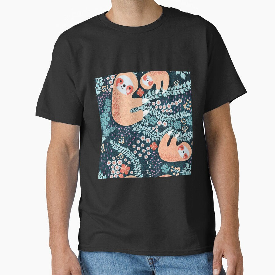 Sloth Family Floral by VickyCloset