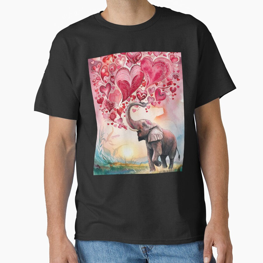 Elephant Portrait. elephant valentines, elephant love, hearts of love by ElephantVibes