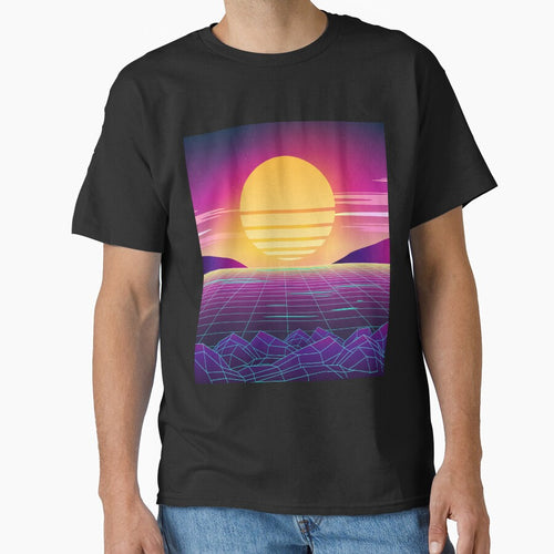 80s Sunset at the Beach Retrowave by MaiZephyr