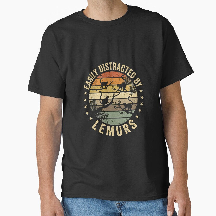 Easily Distracted By Lemurs Primate Wildlife Animal Lover by RetroMini2026