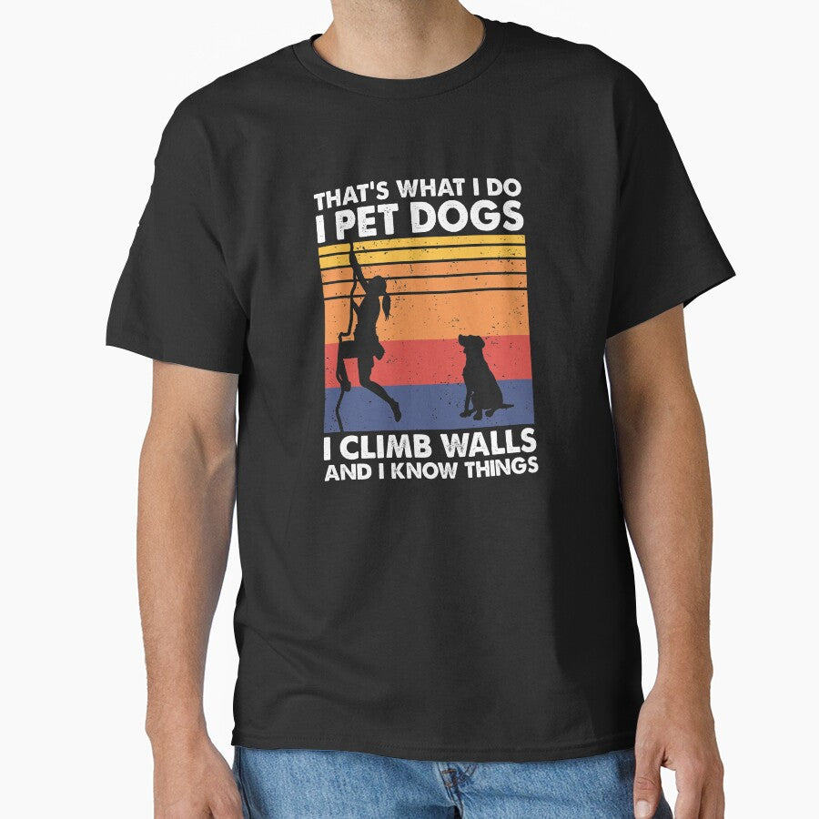 Pet Dogs Climb Walls Bouldering Climbing Woman by TheReallyNiceStuff