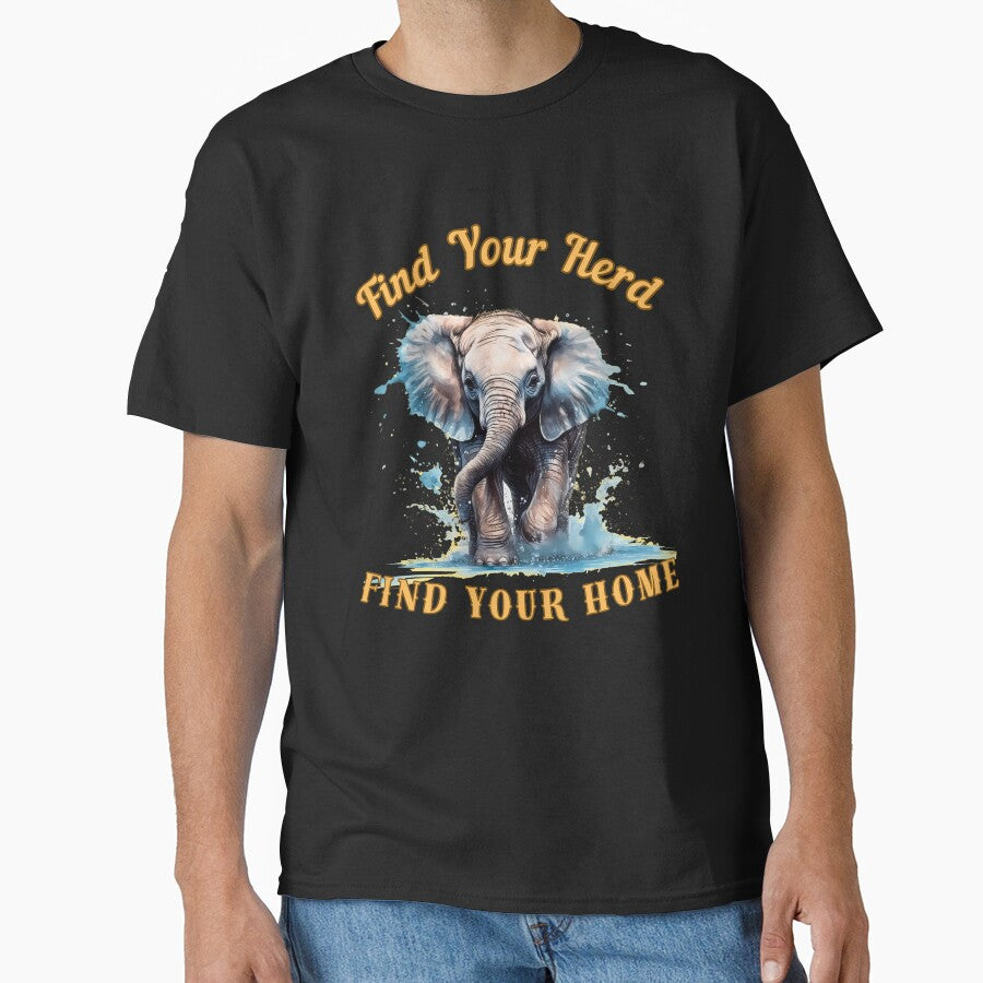 Find Your Herd, Find Your Home. watercolor elephant by ElephantVibes