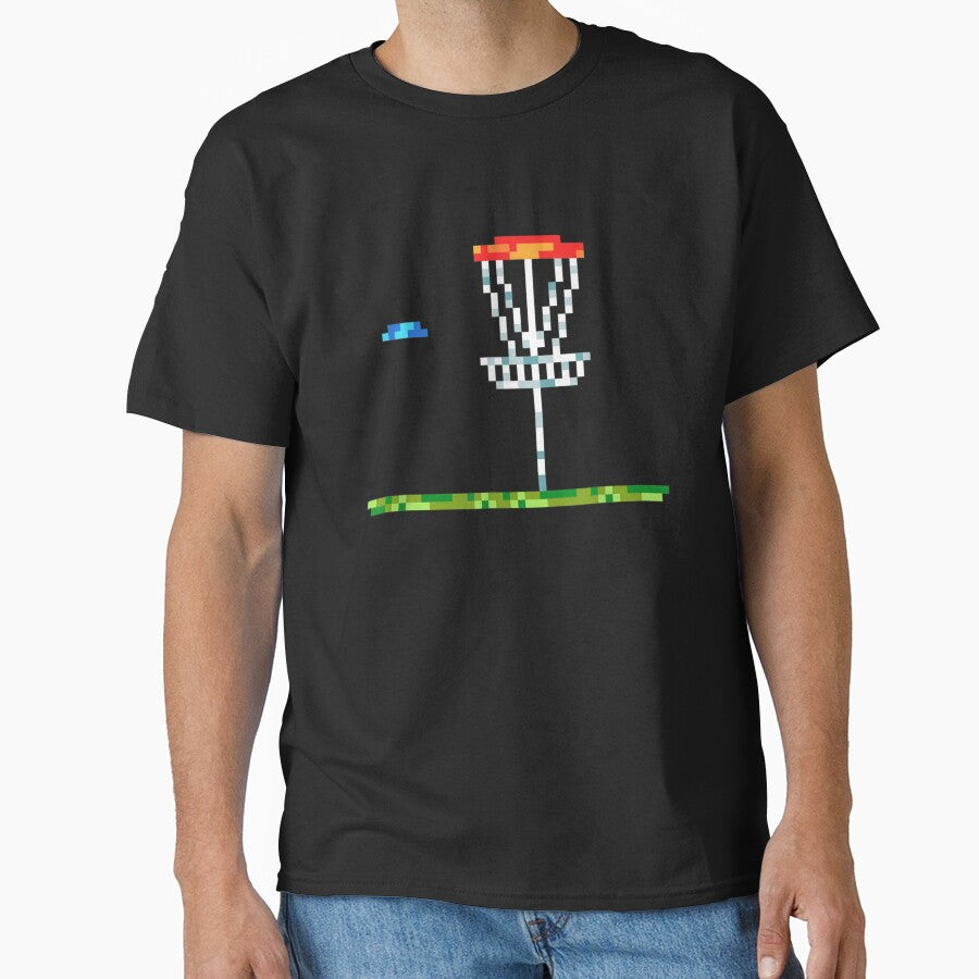Disc Golf Tee 8 Bit Basket, Disc Golf Minimalist Design For Men Women by ThePatternArt  ⭐⭐⭐⭐⭐