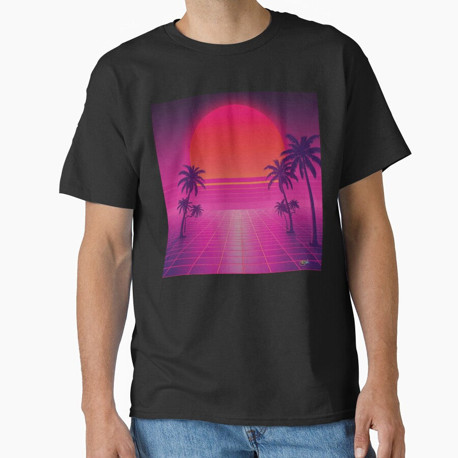 Synthwave Summer Retro 80s Neon Landscapes 372 by Benito Del Ray