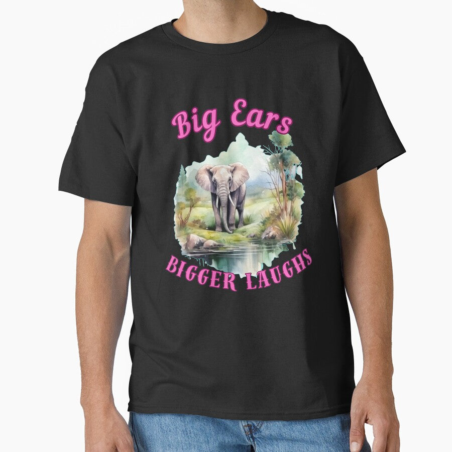Big Ears, Bigger Laughs. elephant saying by ElephantVibes