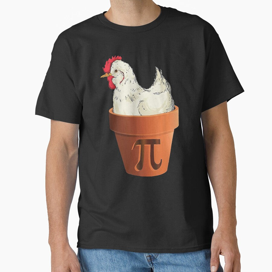 Funny Chicken T-shirt - Chicken Pot Pie (Pi) by SunsetGloww