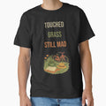Touched Grass Still Mad – Grumpy Frog Picnic Design with Bike and Book by InkRevolt