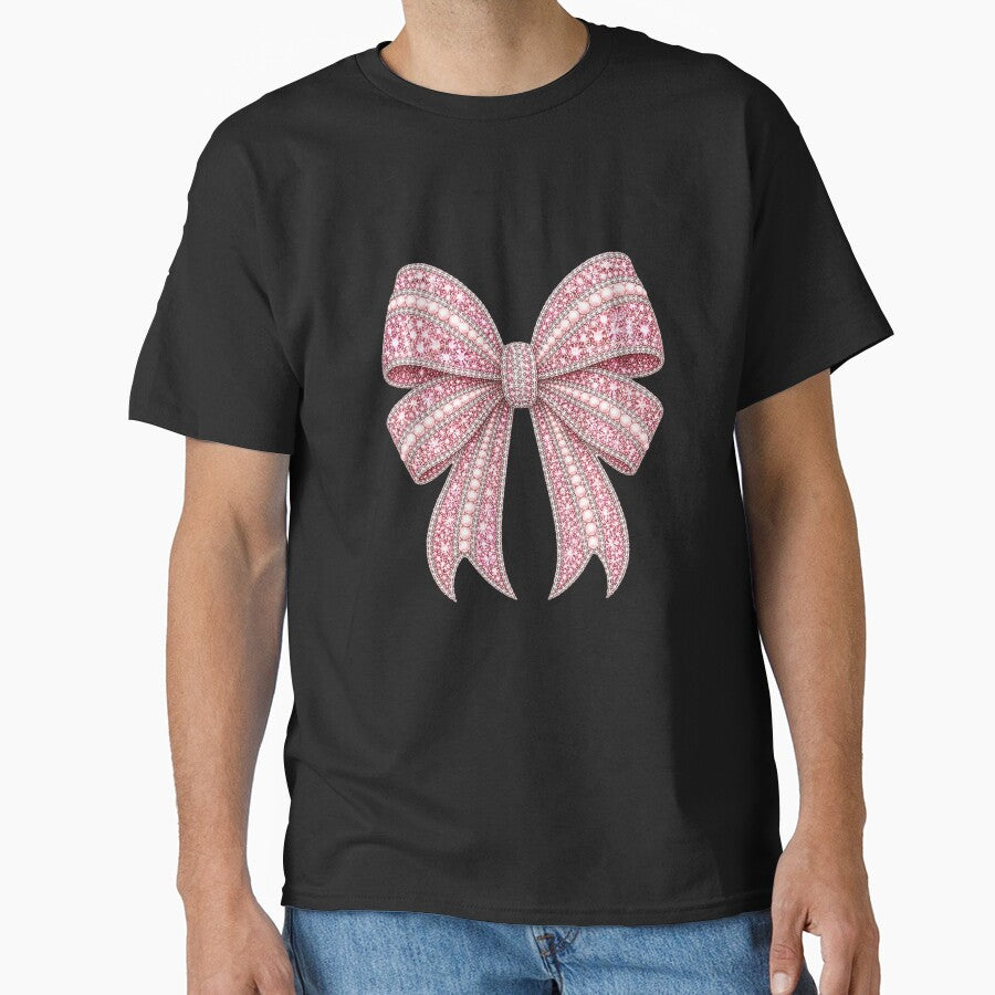 Pink Coquette Bow Rhinestone Mosaic | Blush Pink Crystal Bow | Feminine Pearl Gemstone Bow Design | Luxury Coquette Aesthetic Graphic by ColorSplash123