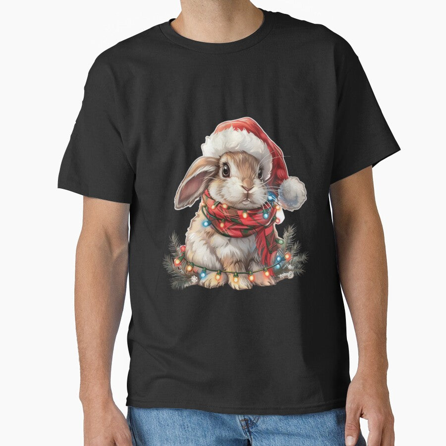 High Detail Christmas Rabbit with Lights, Santa Hat, and Scarf by tjnextgen99