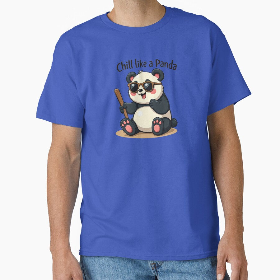 Chill Like a Panda T-Shirt – Funny Cute Panda Shirt for Men & Women by MalwasBasket