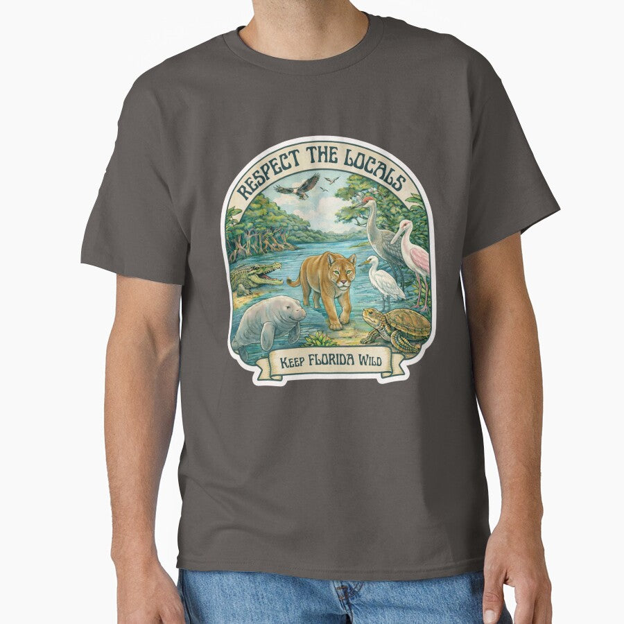 Respect the Locals – Keep Florida Wild | Vintage Inspired Wildlife Illustration by Maddie-iceee
