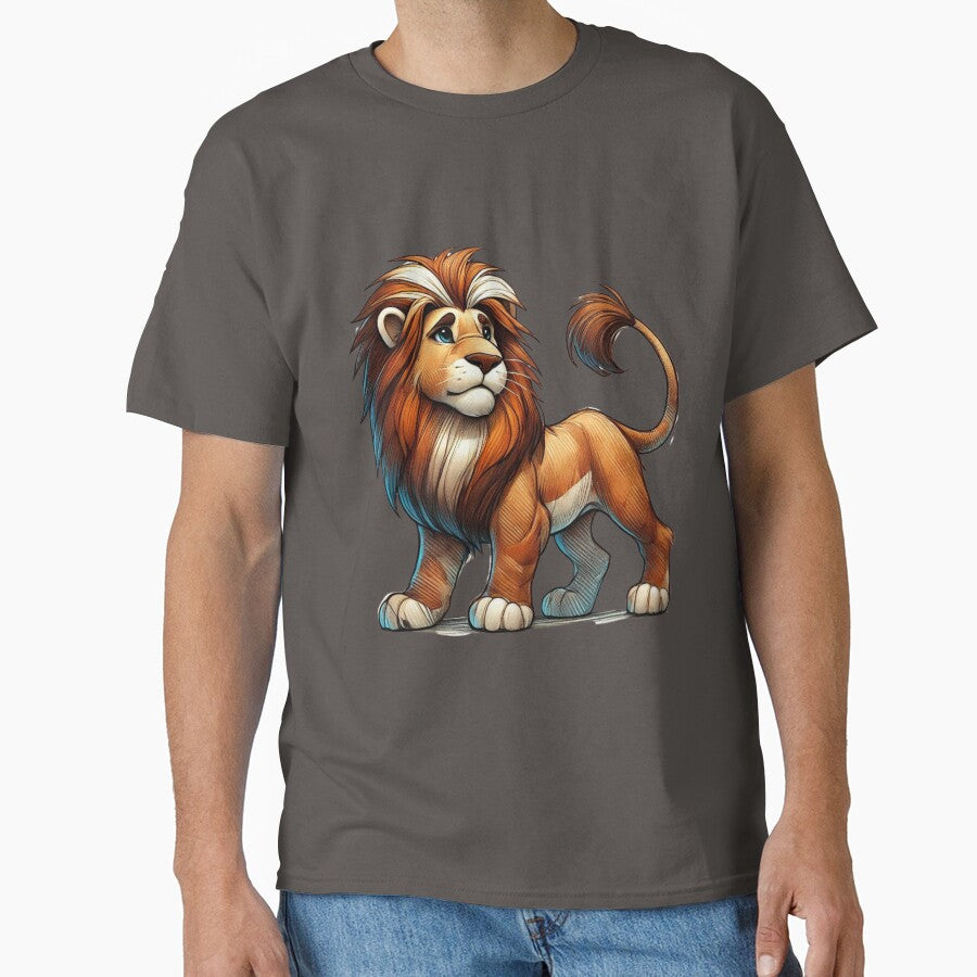 Majestic Cartoon Lion in Sketchy Color Style by takeng07