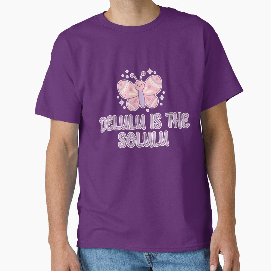 Delulu Is The Solulu Cute Butterfly Funny Quote Gift by Chrono Design Workx