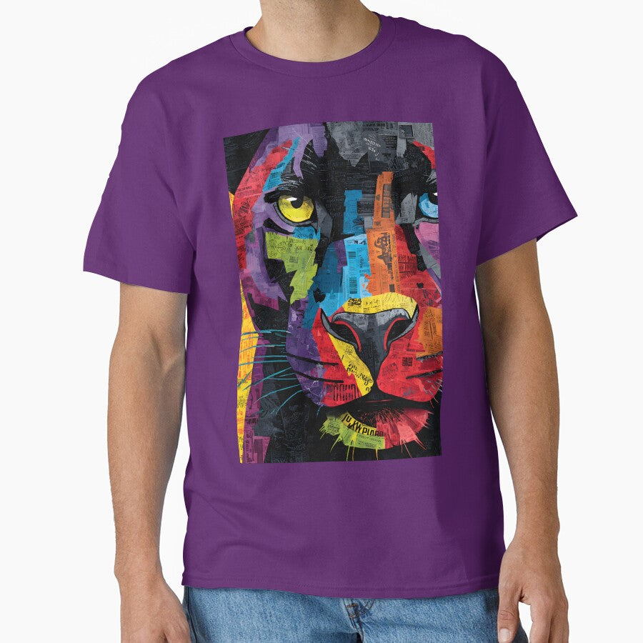 Protect the Panthers - Striking Collage Artwork with Colorful Fragments and Energy by OlfactoART Studio
