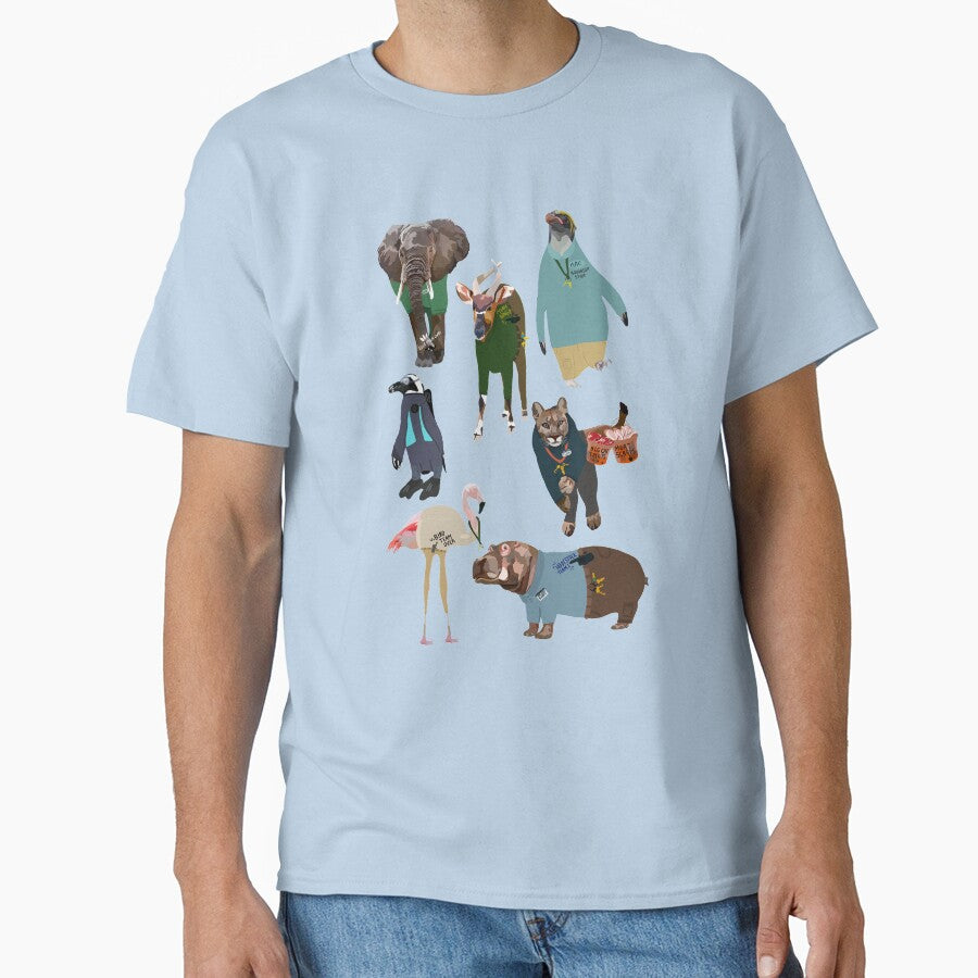 Animals as Zookeepers,Animals as Zookeeper Illustration – Playful Wildlife Keeper Artwork by PrettylittlepastelUk