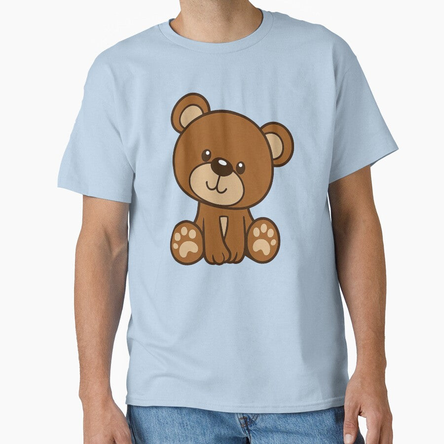 Cute Cartoon Teddy Bear Sitting Design by ArtfulWeave
