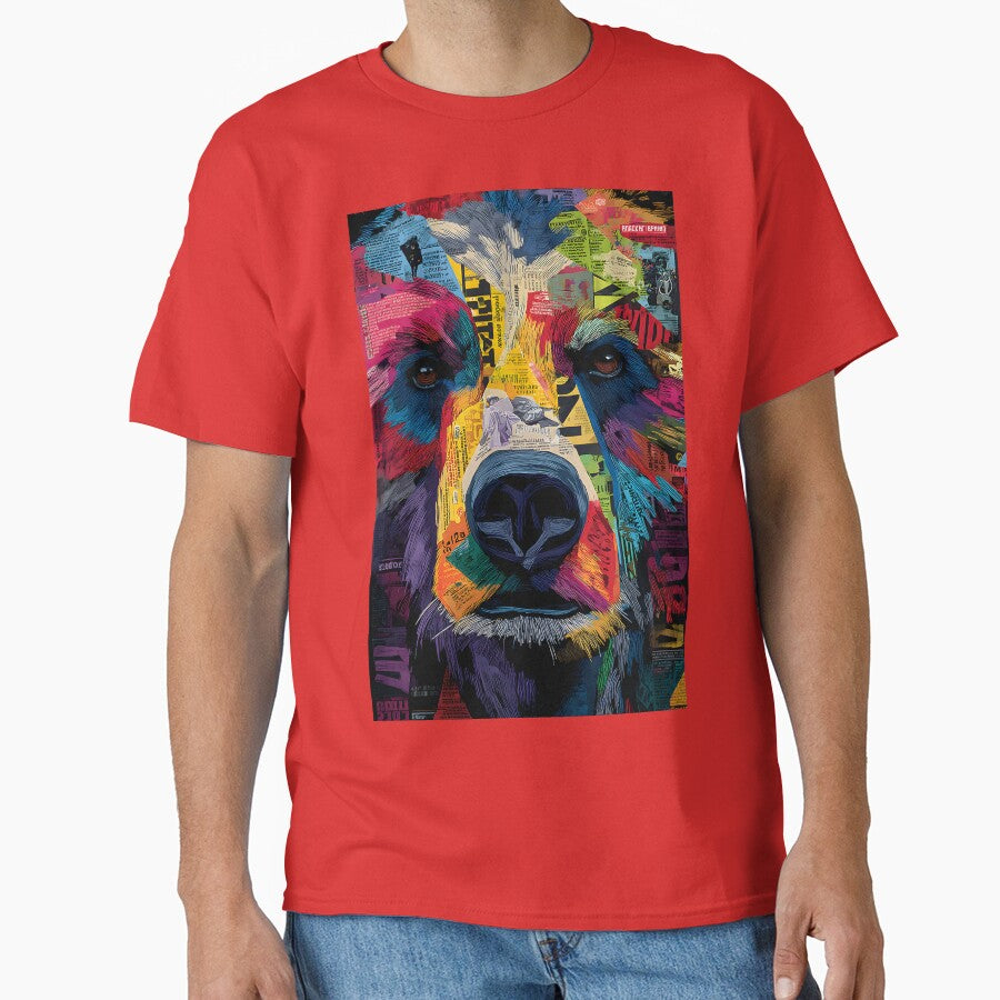 Protect the Wild Bear - Dynamic Face Composition with Bright Hues and Mixed Media by OlfactoART Studio