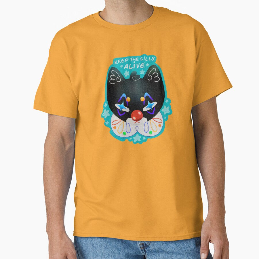 Keep The Silly Alive Clown Cat Art by ghostieking