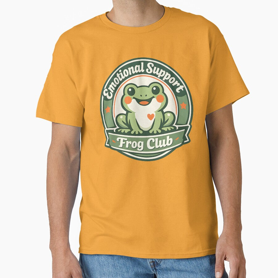 Emotional Support Frog Club  Cute Frog Mascot Vintage Badge Design  Retro Collectible Frog Sticker  Community Club Aesthetic by  MAD's Recreation Studio