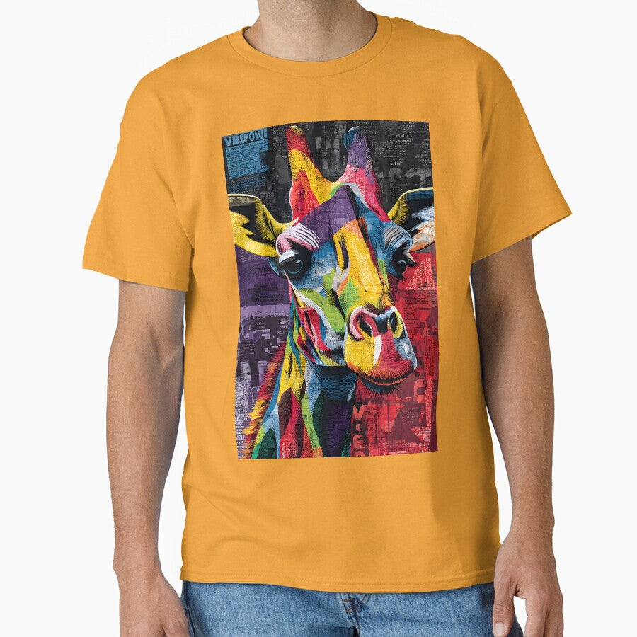 Pop Art Giraffe Power - Vibrant Wildlife Portrait with Bold Colors and Dynamic Textures by OlfactoART Studio
