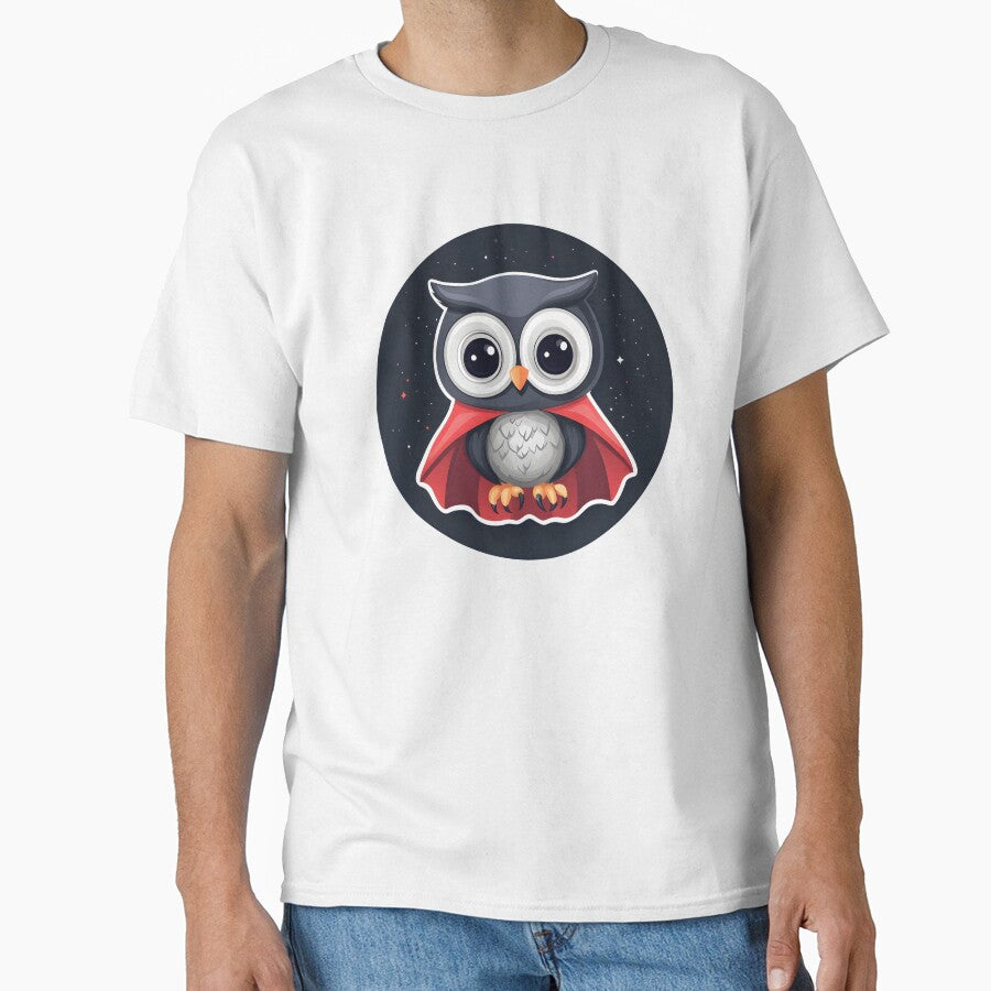 Cute Owl with Red Cape Under Night Sky by CharmingQuill