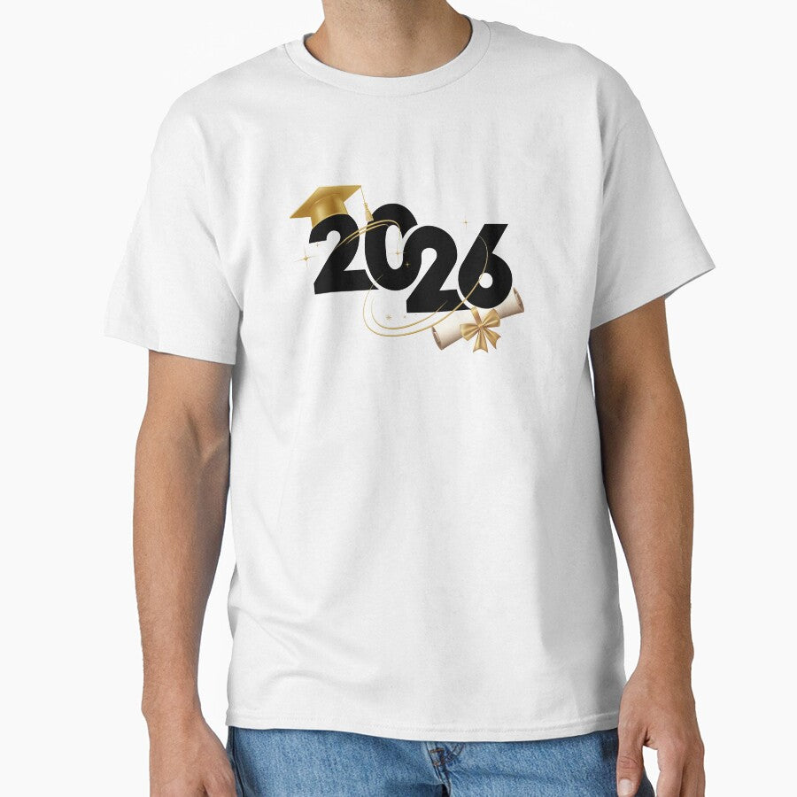 Graduate 2026 (Offset) with Gold Graduation Hat & Gold Stars by JeweledDesigns