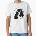 Girl and Cat Silhouette Circle by Epileptic Al's Shop