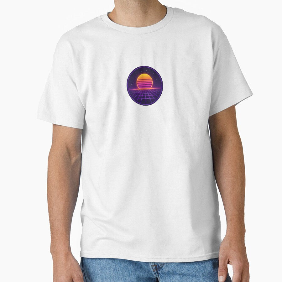 Neon Horizon Synthwave Badge by Le Grand Requin