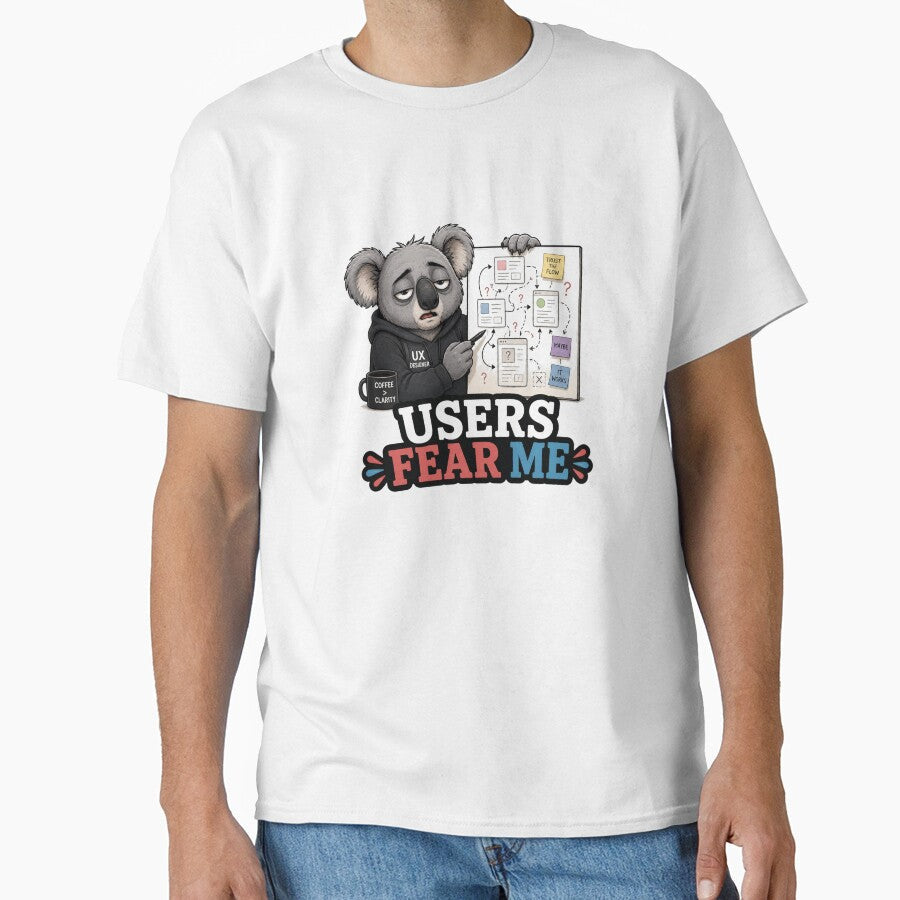 Funny UX Designer Gift Exhausted Koala User Experience Humor Shirt by Gentlestate