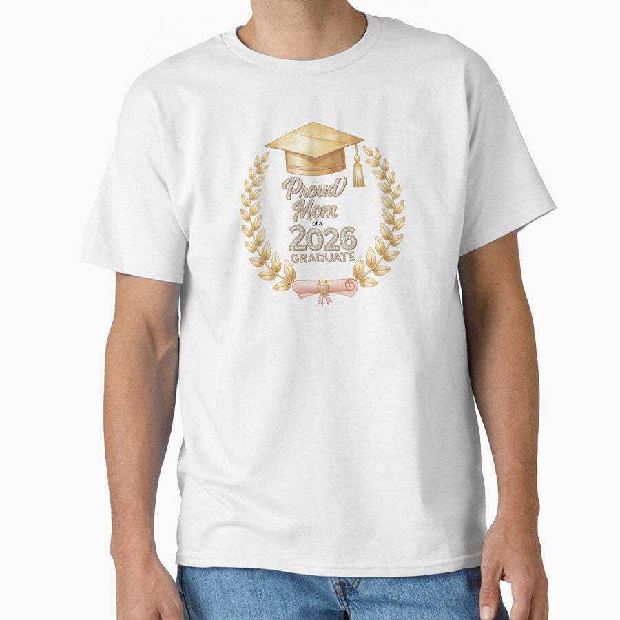 Proud Mom of a 2026 Graduate with Royal Laurel Motif, Diploma & Diamonds by JeweledDesigns