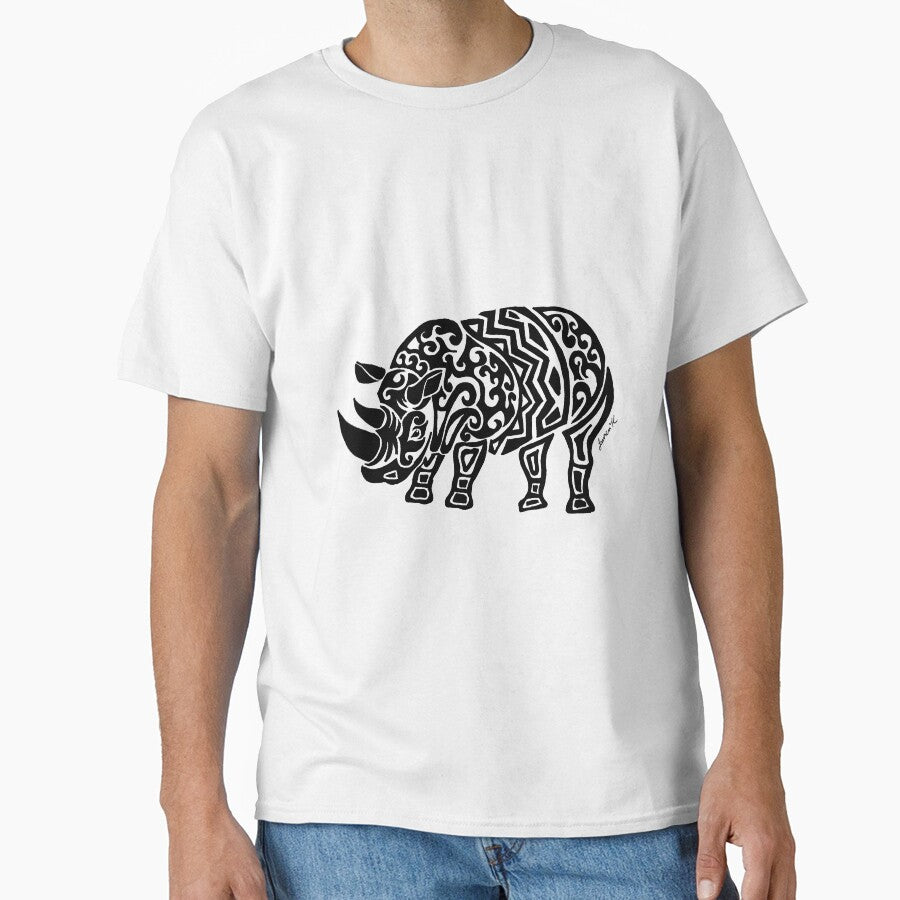 Black Rhinoceros - Tribal Design by KitayamaDesigns