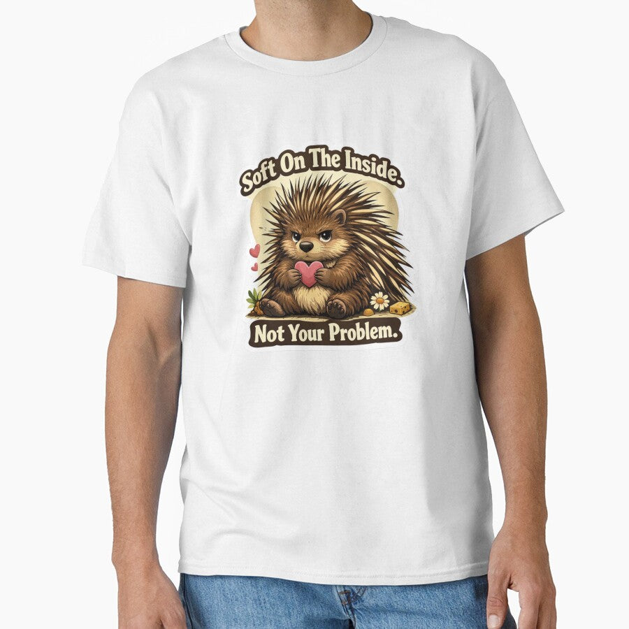 Soft Inside Not Your Problem Porcupine Sticker by Gentlestate