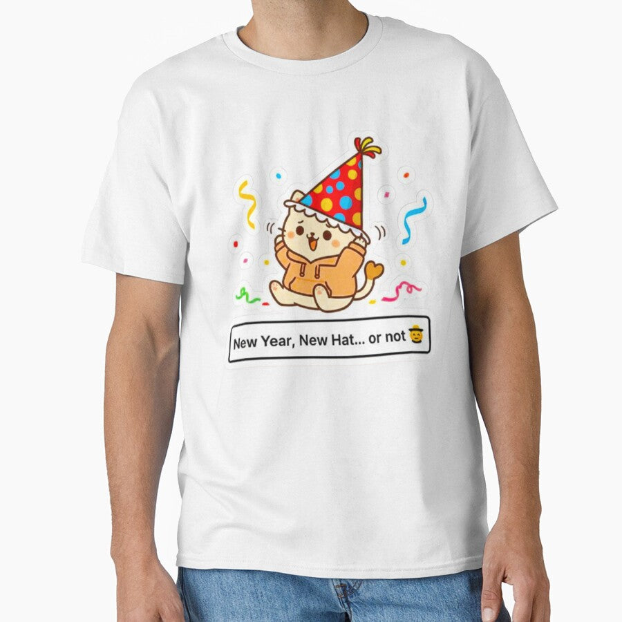Cute Kawaii Cat in Party Hat - New Year New Hat Celebration Sticker by MT-Hub | Art for Every Soul