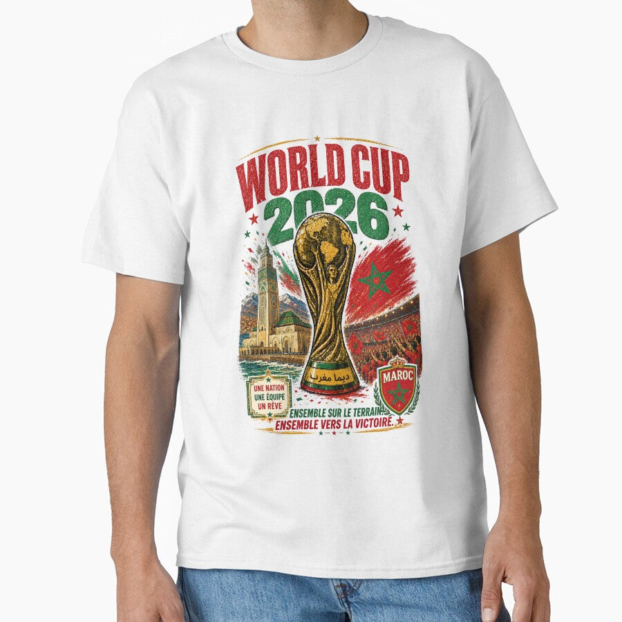 Morocco 2026 Football Trophy Vintage Poster by Arabic Ink Studio