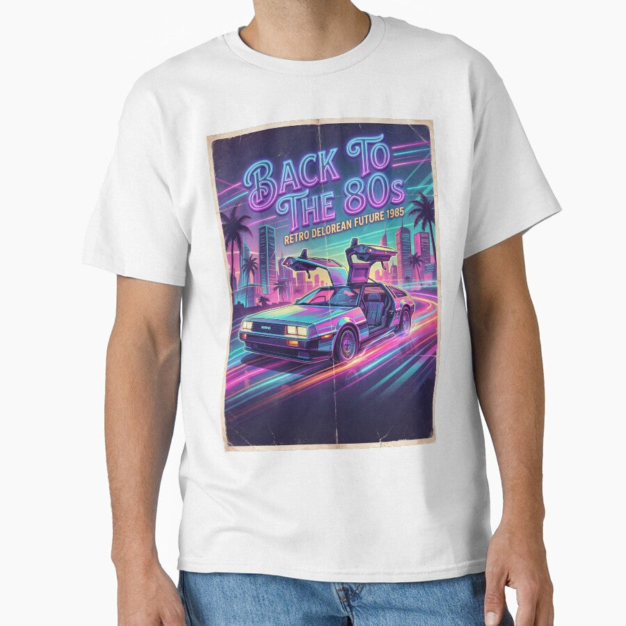 Back to the 80s — Retro DeLorean Future 1985 (Neon Vintage Poster) by Jandedan