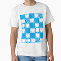checkered print hearts pattern blue by mariahmoniquedesign