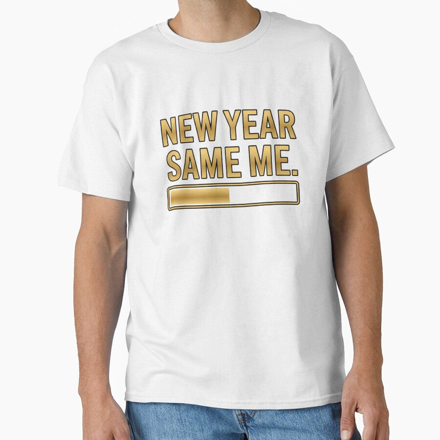 New Year Same Me Funny Minimal Retro Typography New Year Shirt 2026 by NovaWearPrints