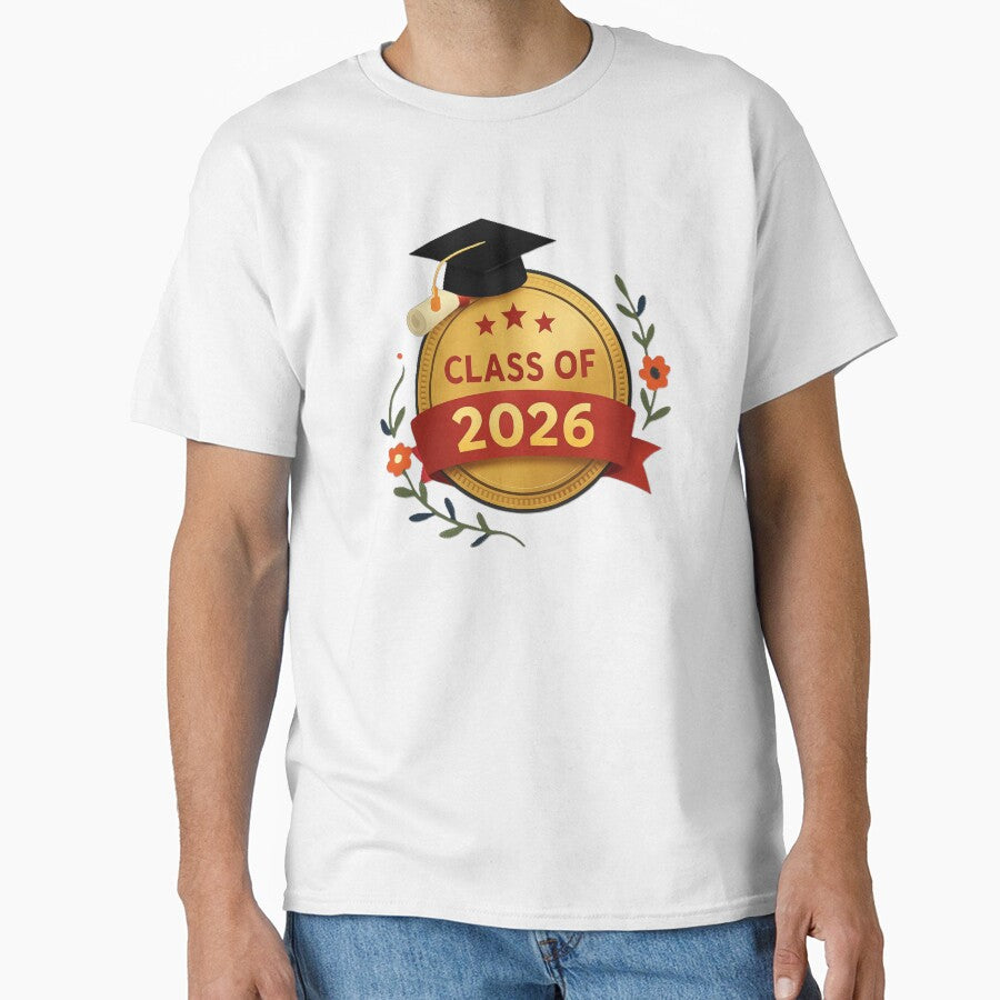 Class of 2026 Graduation Emblem with Cap and Diploma by GeoandHome