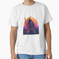 Vaporwave Samurai Sunset T-Shirt (Retrowave) by amrani20