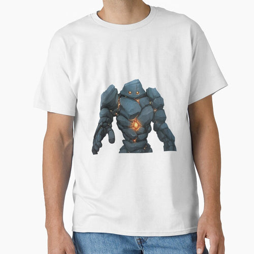 A mighty stone golem with a glowing heart by Aktio  Design