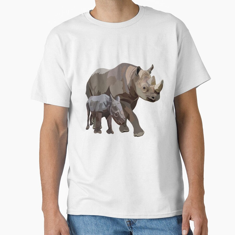 B is for Black Rhino,Black Rhino Illustration – Powerful and Endangered African Wildlife Artwork by PrettylittlepastelUk