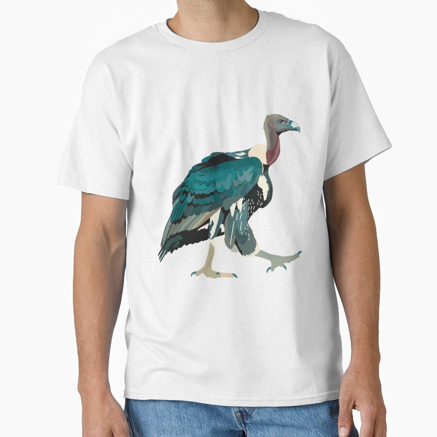 W is for White Rumped Vulture,White-Rumped Vulture Illustration – Endangered Scavenger Bird Wildlife Art by PrettylittlepastelUk