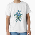 Pixel Floral - Arrangement in Blue (dark) by theCatghost
