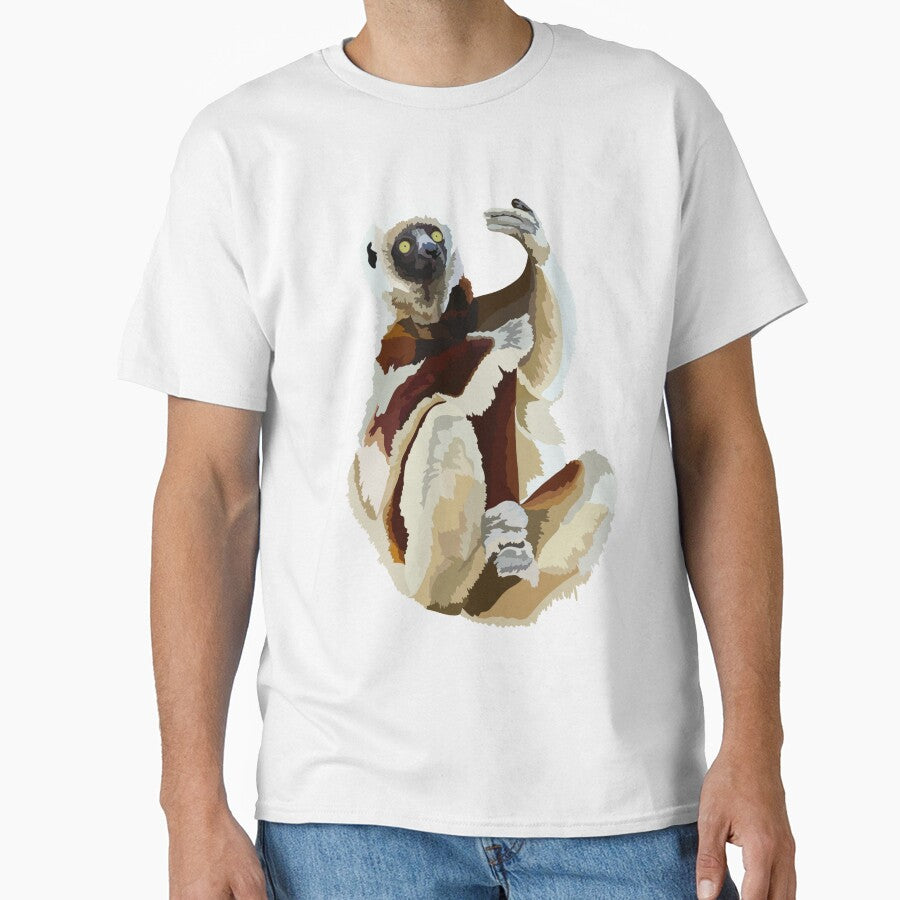S is for Sifaka Lemur,Sifaka Lemur Illustration – Primate Art for Wildlife and Nature Lovers by PrettylittlepastelUk
