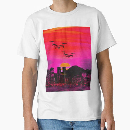 80's city helicopters sunset by makzimiser