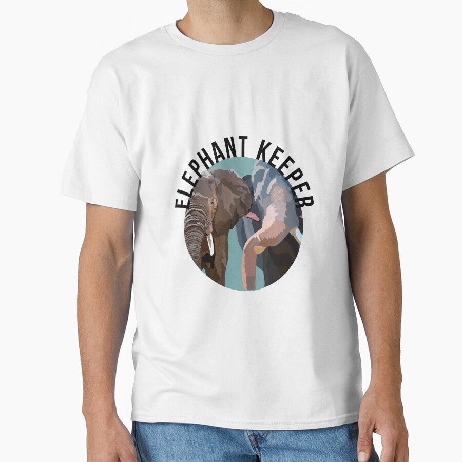 E is for Elephant Keeper,Elephant Keeper Design – Dedicated Care and Conservation of Gentle Giants Artwork by PrettylittlepastelUk