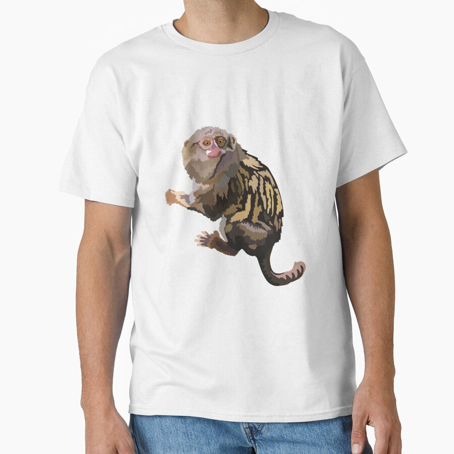 P is for Pygmy Marmoset , Pygmy Marmoset – Tiny Primate Wildlife Illustration by PrettylittlepastelUk