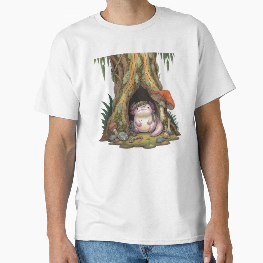 Trinket Keeper Axolotl – Goblincore Forest Spirit With Keys & Mushrooms by MadeByACJ