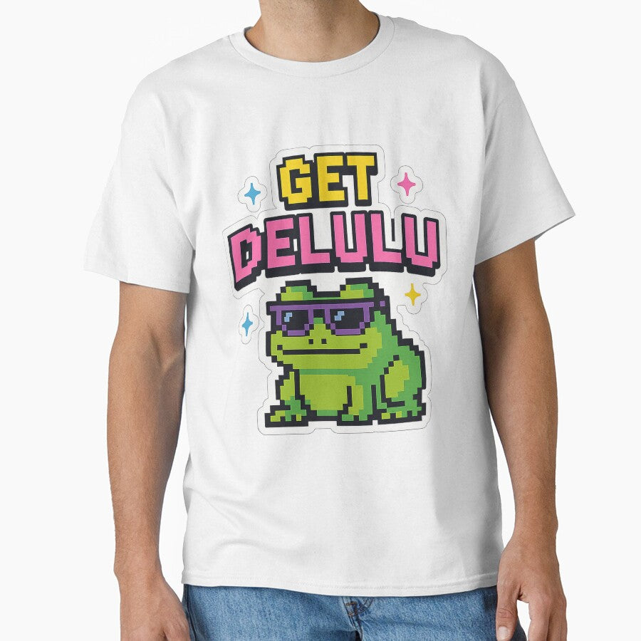 Get Delulu – Funny Pixel Frog Meme Sticker by PrestigeVibes