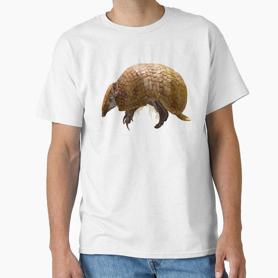 T is for Three Banded Armadillo,Three-Banded Armadillo Artwork – Distinctive Armored Mammal Illustration and Wildlife Design by PrettylittlepastelUk